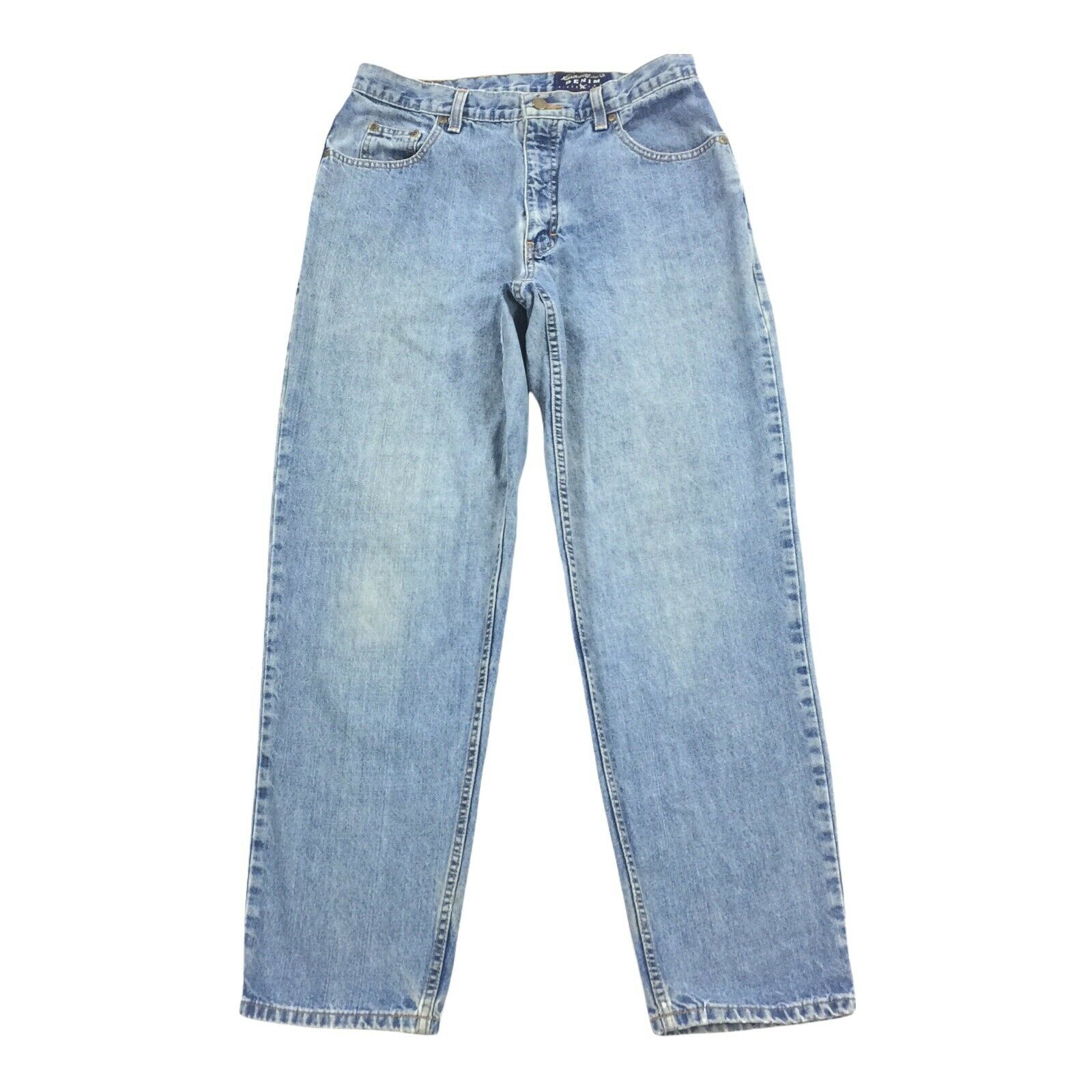 Vintage Eddie Bauer Tapered Leg Mom Jeans Size 12 Petite Light Medium Wash Denim